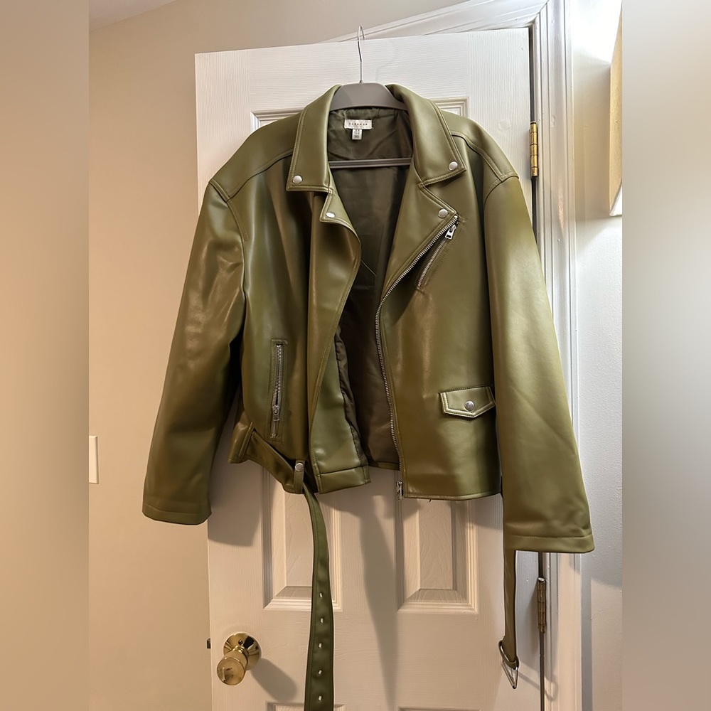 Topshop Faux Leather Moto Jacket